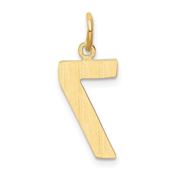 14k Yellow Gold, Athletic Collection Medium Polished Number 7 Pendant - Picture 3 of 5